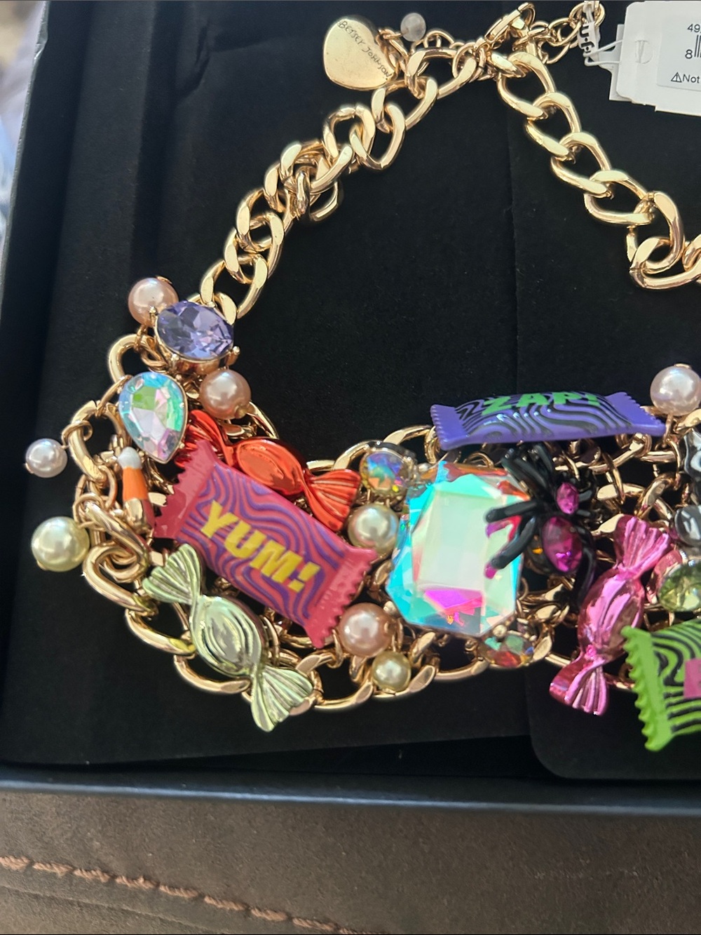 Betsey Johnson Gold-Tone Multicolor Candy Charm Necklace - Picture 3 of 5